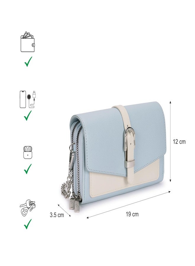 Fastrack Color-Blocked Sling Bag for Women | Faux Leather Crossbody with Zippered Compartment, Chain Strap and Lightweight Build | Compact Everyday Bag for Travel, College and Casual Outfits - Image 4